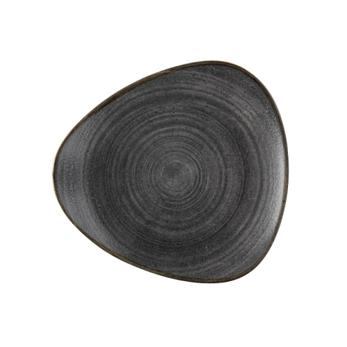 Тарелка мелкая треугольная 26,5см, без борта, Stonecast Raw, цвет Black