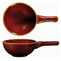 Сковорода "Wok" d 15,5см 0,57л, порционная, керамика, без крышки, Rustics Simmer, цвет Brown