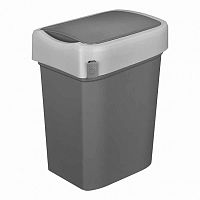 Бак для мусора "SMART BIN" 50л (430x330x630мм), с крышкой "маятник" (серый)