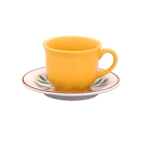 Пара чайная (чашка 200мл и блюдце 15см), серия FLOREAL, декор DOLCE VITA, Oxford