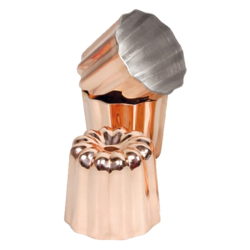 Набор форм для выпечки "Ром-баба рифленая" d5,5см h5см (3 шт.), медь