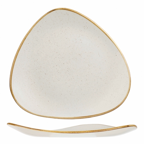 Тарелка мелкая треугольная 31,1см, без борта, Stonecast, цвет Barley White
