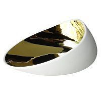 Тарелка мелкая 18х14см h9см, фарфор, серия Jomon L, цвет золото