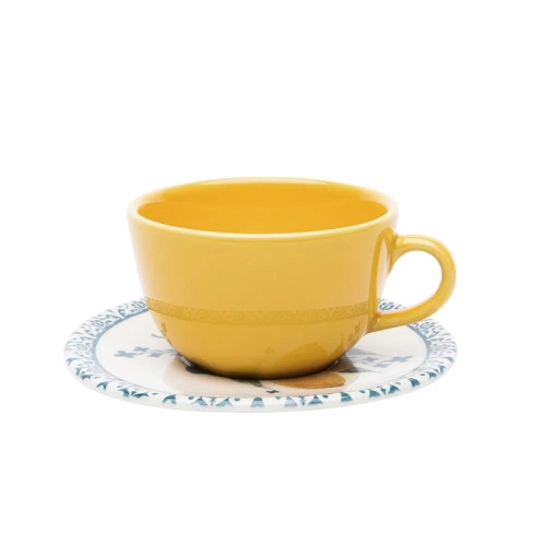 Пара чайная (чашка 200мл и блюдце 14см), серия UNNI, декор SICILIANO, керамика