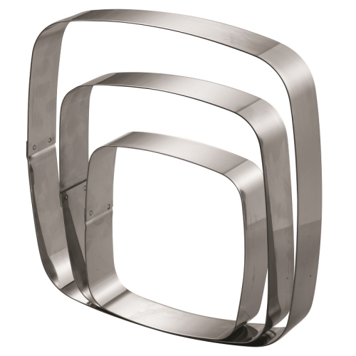 Форма кондитерская "Квадрат" 25 см h 4 см, скругленные углы, нерж.сталь Форма кондитерская "Квадрат" 25 см h 4 см, скругленные углы, нерж.сталь