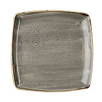 Тарелка мелкая квадратная 26,8см, без борта, Stonecast, цвет Peppercorn Grey