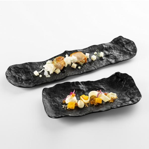 Поднос презентационный стеклянный «Луна» черный 23х10см, Crater Поднос презентационный стеклянный «Луна» черный 23х10см, Crater