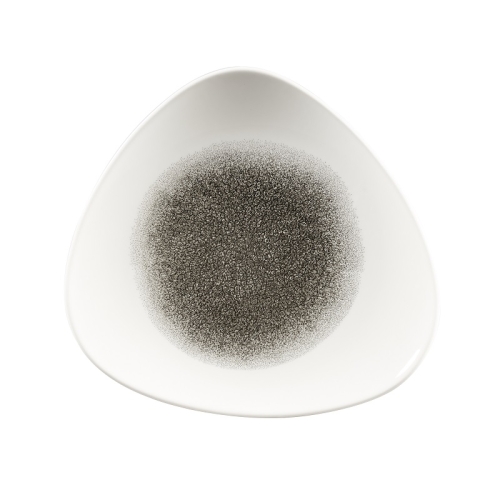 Тарелка мелкая треугольная 22,9см, без борта, цвет Raku Quartz Black, Studio Prints