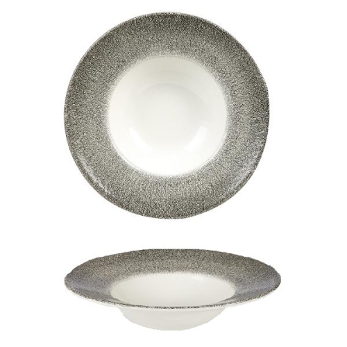Тарелка глубокая 28см 0,468л, цвет Raku Quartz Black, Studio Prints