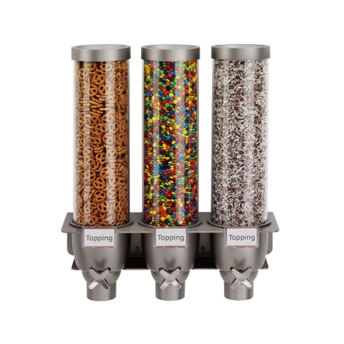 Диспенсер EZ-SERV для сыпучих продуктов, три емкости по 4,9л, 45,2х16,5см h53,3см, сталь/акрил Диспенсер EZ-SERV для сыпучих продуктов, три емкости по 4,9л, 45,2х16,5см h53,3см, сталь/акрил