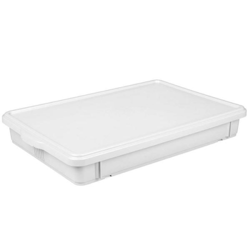 Контейнер для теста 43х65х8см (внутр. размер 40х60см) с крышкой, п/п, цвет белый Контейнер для теста 43х65х8см (внутр. размер 40х60см) с крышкой, п/п, цвет белый