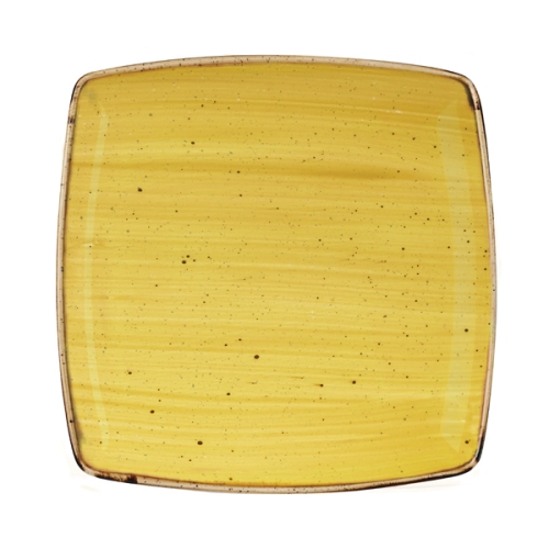 Тарелка мелкая квадратная 26,8см, без борта, Stonecast, цвет Mustard Seed Yellow