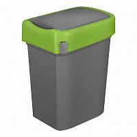 Бак для мусора "SMART BIN" 50л (430x330x630мм), с крышкой "маятник" (зеленый)