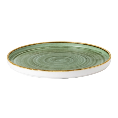 Тарелка мелкая CHEFS Walled d26см h2см, с прямым бортом, Stonecast, цвет Samphire Green